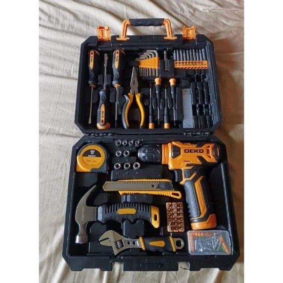 126 Piece Power Tool Combo Kits with 8V Cordless Drill, 10MM 3/8'' Keyless Chuck - Picture 1 of 2